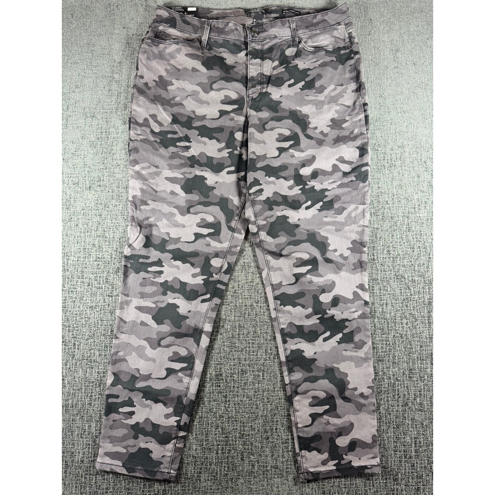 Nine West Gramercy Skinny Ankle Jeans Womens 16 Black Military Camo 60523304-169